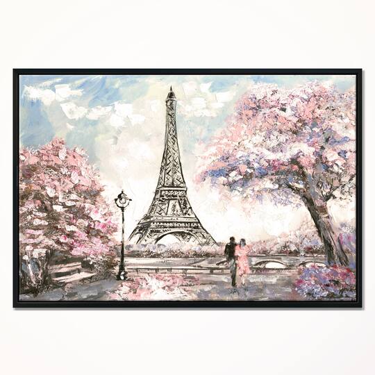 Designart - Eiffel with Pink Flowers